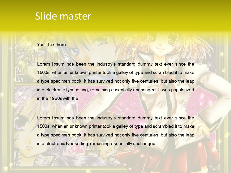 A Couple Of Anime Characters Standing Next To Each Other PowerPoint Template