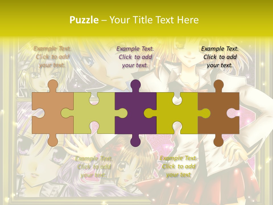 A Couple Of Anime Characters Standing Next To Each Other PowerPoint Template