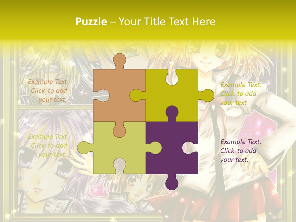 A Couple Of Anime Characters Standing Next To Each Other PowerPoint Template