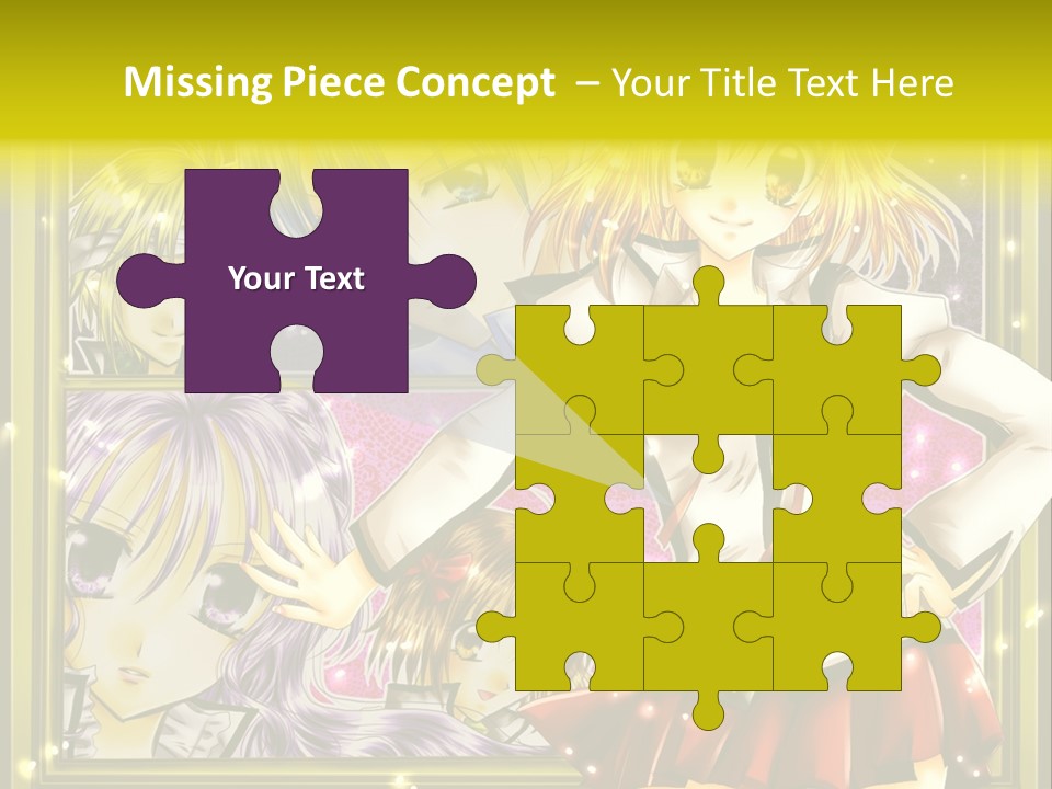 A Couple Of Anime Characters Standing Next To Each Other PowerPoint Template