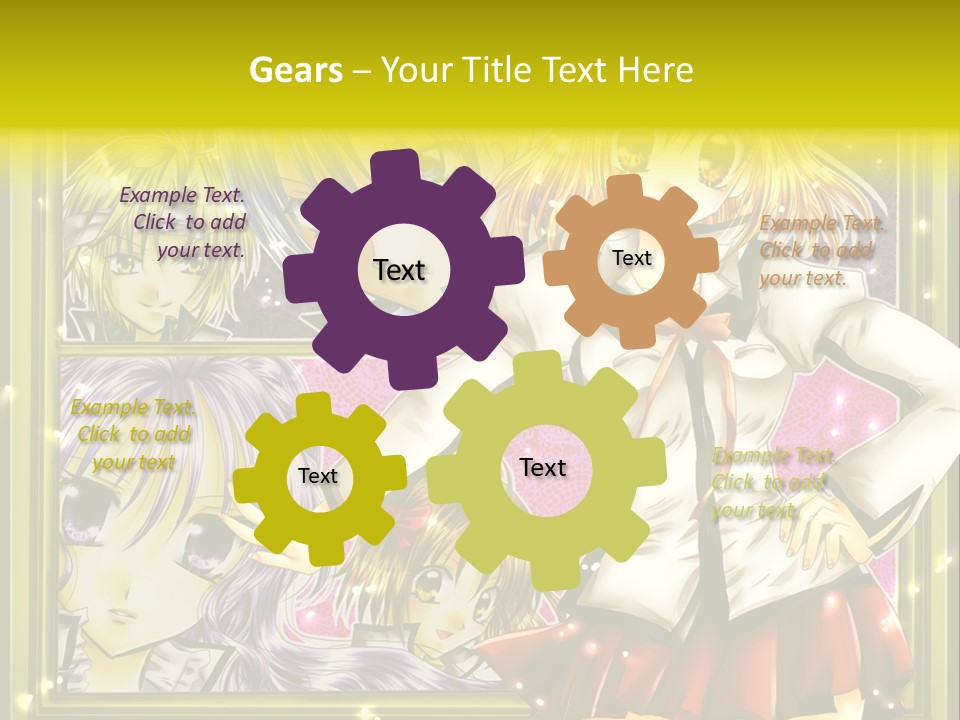 A Couple Of Anime Characters Standing Next To Each Other PowerPoint Template