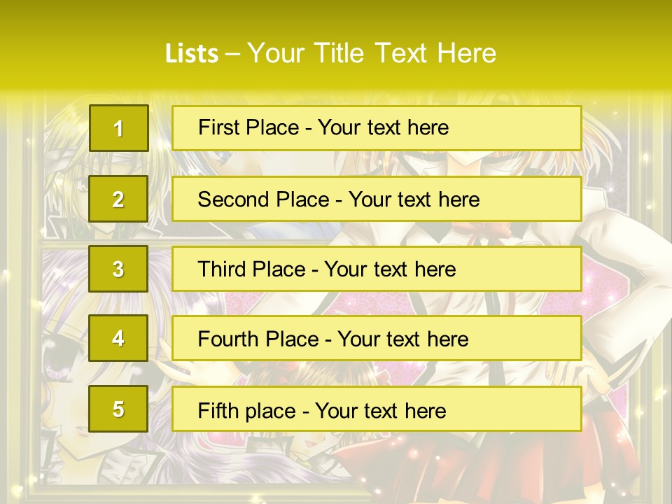 A Couple Of Anime Characters Standing Next To Each Other PowerPoint Template