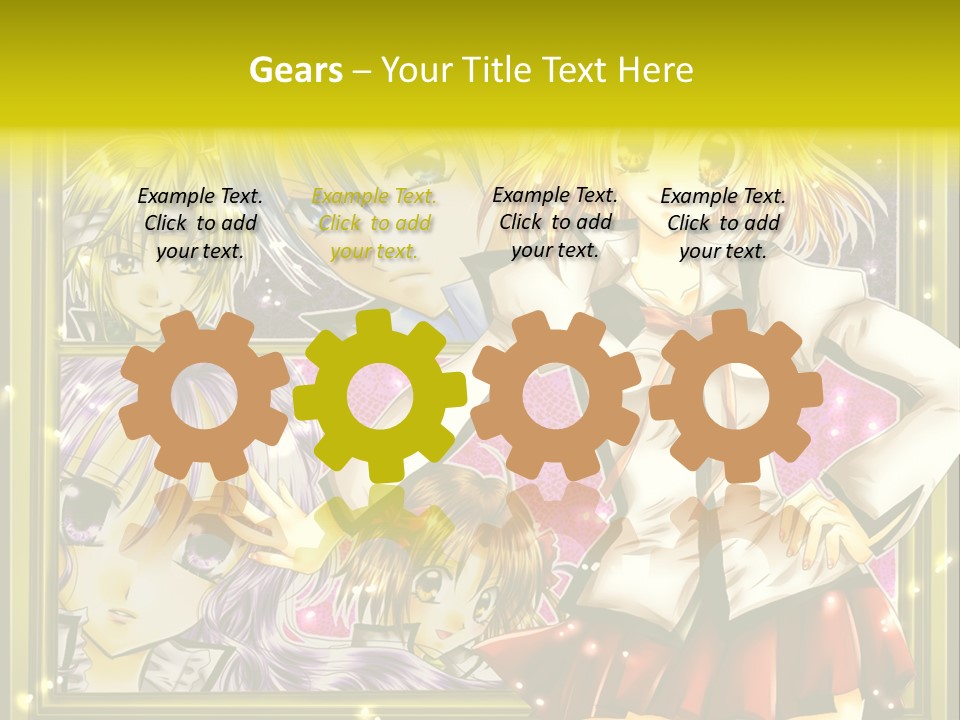 A Couple Of Anime Characters Standing Next To Each Other PowerPoint Template