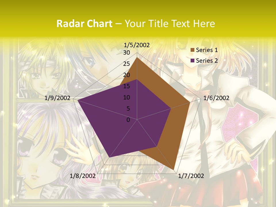 A Couple Of Anime Characters Standing Next To Each Other PowerPoint Template