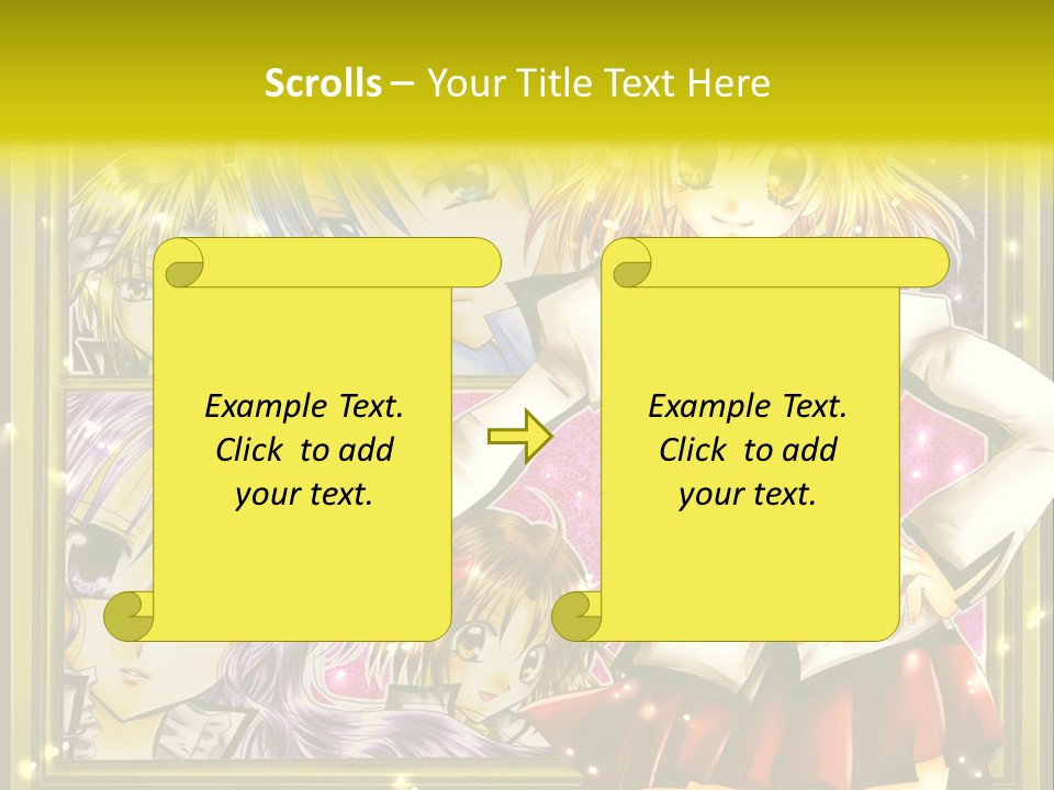 A Couple Of Anime Characters Standing Next To Each Other PowerPoint Template
