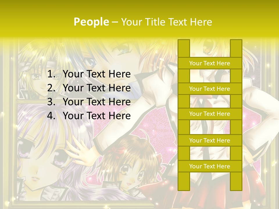 A Couple Of Anime Characters Standing Next To Each Other PowerPoint Template