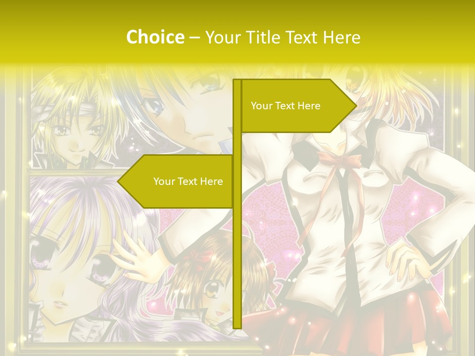 A Couple Of Anime Characters Standing Next To Each Other PowerPoint Template