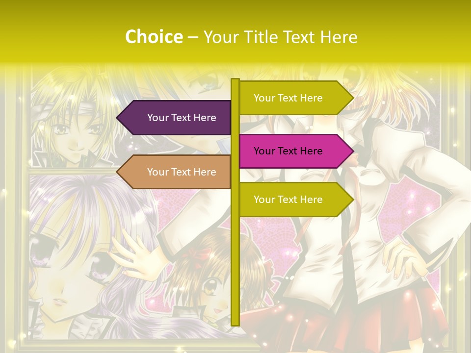 A Couple Of Anime Characters Standing Next To Each Other PowerPoint Template