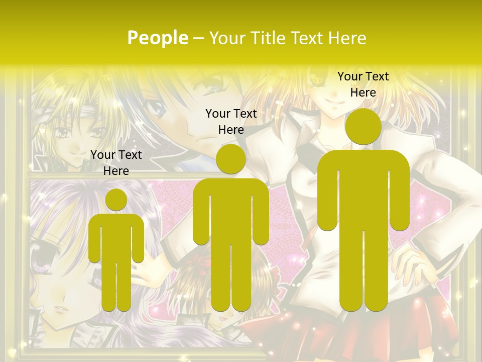 A Couple Of Anime Characters Standing Next To Each Other PowerPoint Template