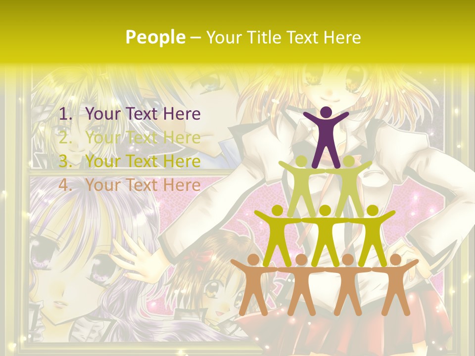 A Couple Of Anime Characters Standing Next To Each Other PowerPoint Template