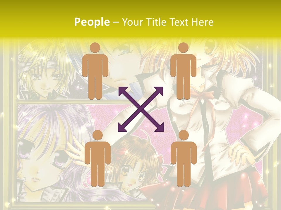 A Couple Of Anime Characters Standing Next To Each Other PowerPoint Template