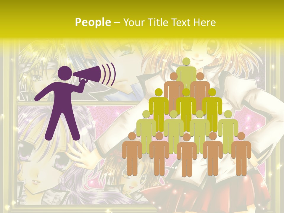 A Couple Of Anime Characters Standing Next To Each Other PowerPoint Template