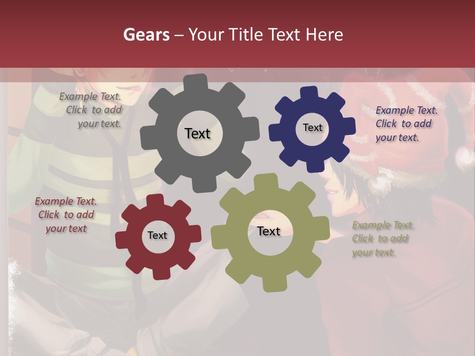 A Couple Of People Sitting Next To Each Other PowerPoint Template