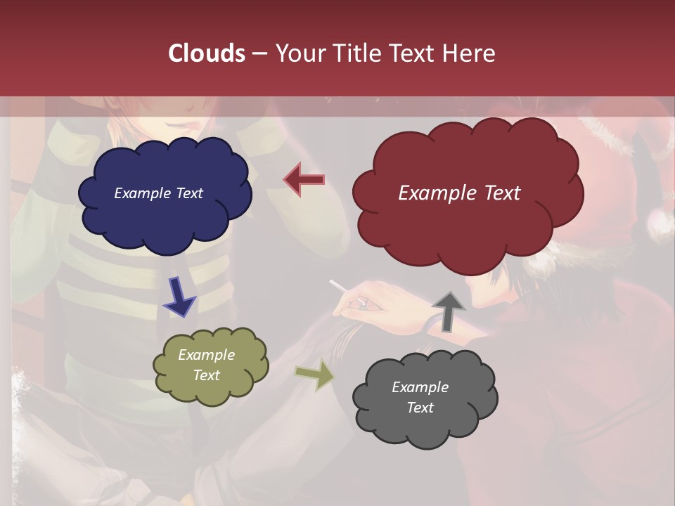 A Couple Of People Sitting Next To Each Other PowerPoint Template