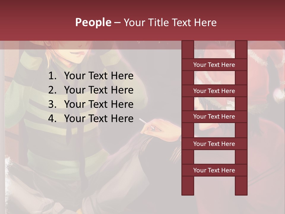 A Couple Of People Sitting Next To Each Other PowerPoint Template