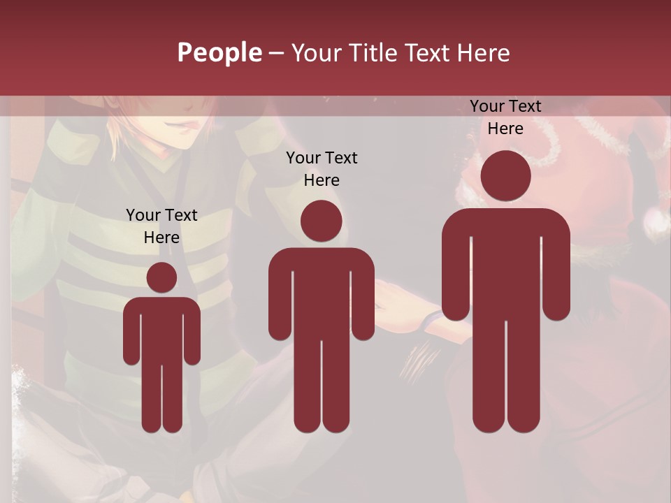 A Couple Of People Sitting Next To Each Other PowerPoint Template