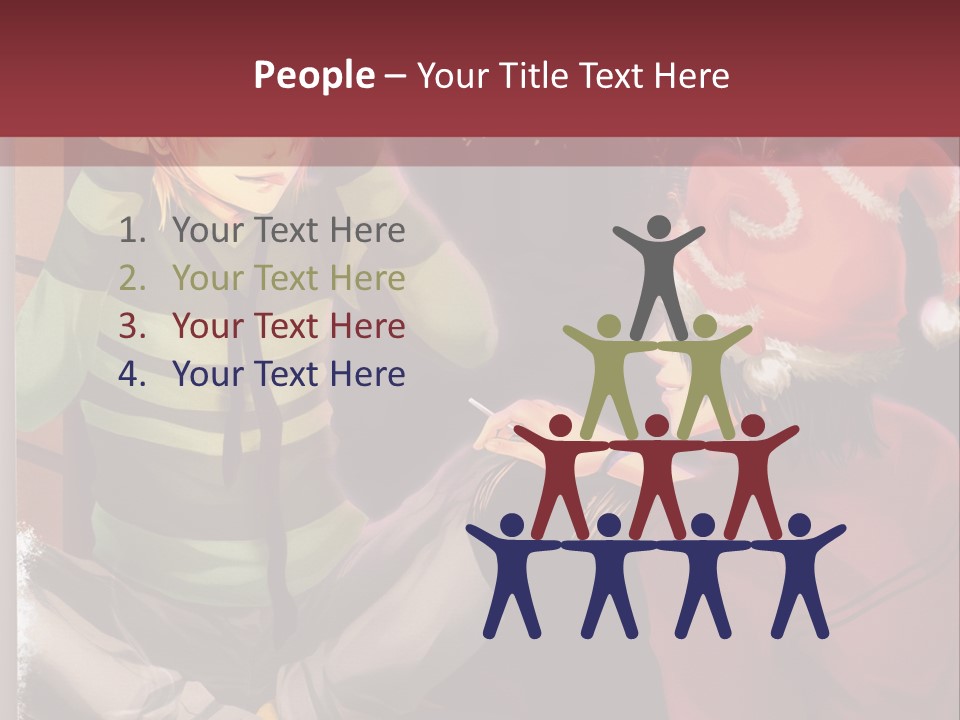 A Couple Of People Sitting Next To Each Other PowerPoint Template