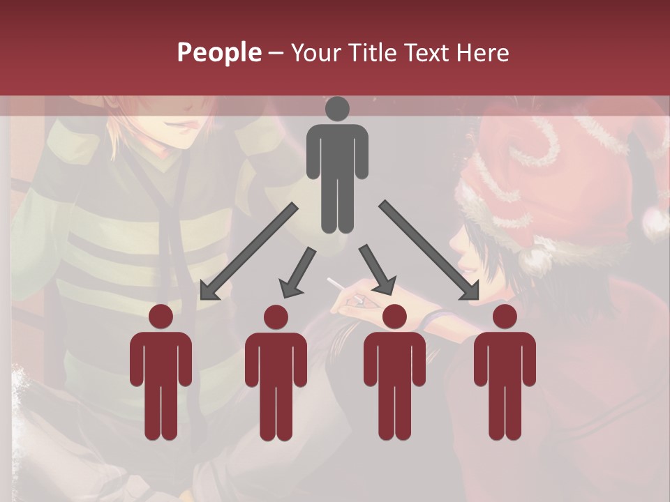 A Couple Of People Sitting Next To Each Other PowerPoint Template