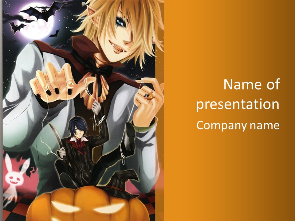 A Person Sitting On Top Of A Pumpkin PowerPoint Template
