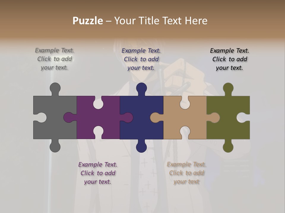 A Man Holding A Pair Of Scissors In His Hand PowerPoint Template