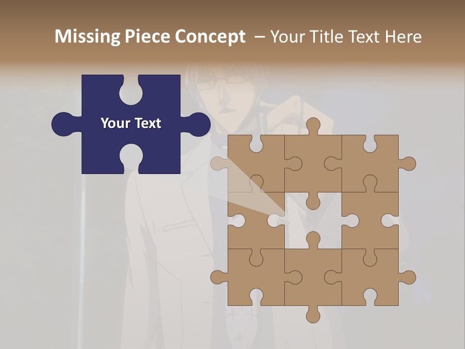 A Man Holding A Pair Of Scissors In His Hand PowerPoint Template