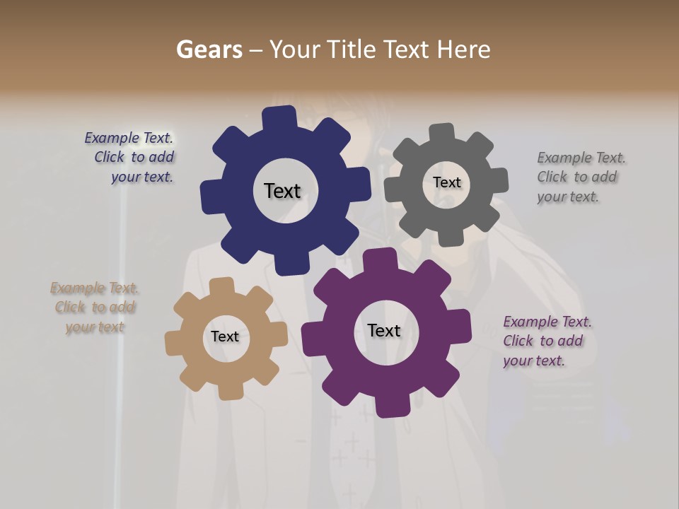 A Man Holding A Pair Of Scissors In His Hand PowerPoint Template