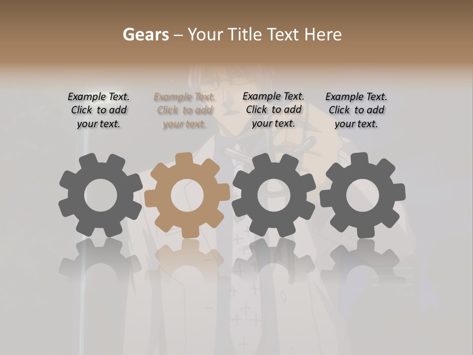 A Man Holding A Pair Of Scissors In His Hand PowerPoint Template