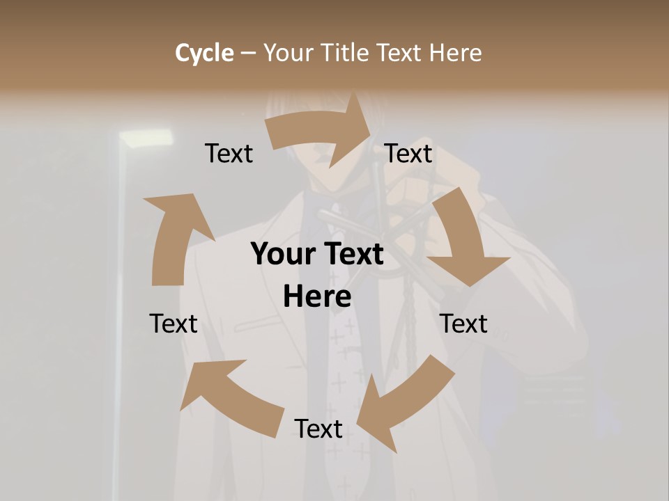 A Man Holding A Pair Of Scissors In His Hand PowerPoint Template