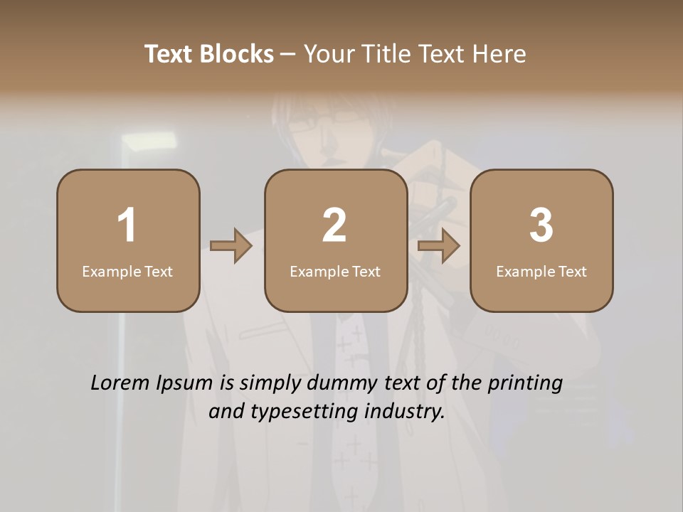 A Man Holding A Pair Of Scissors In His Hand PowerPoint Template