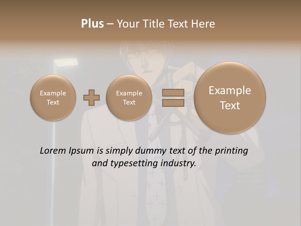 A Man Holding A Pair Of Scissors In His Hand PowerPoint Template