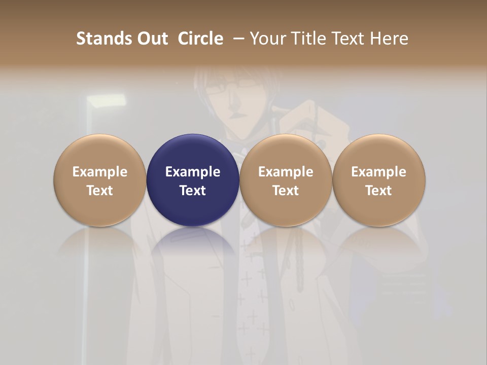 A Man Holding A Pair Of Scissors In His Hand PowerPoint Template