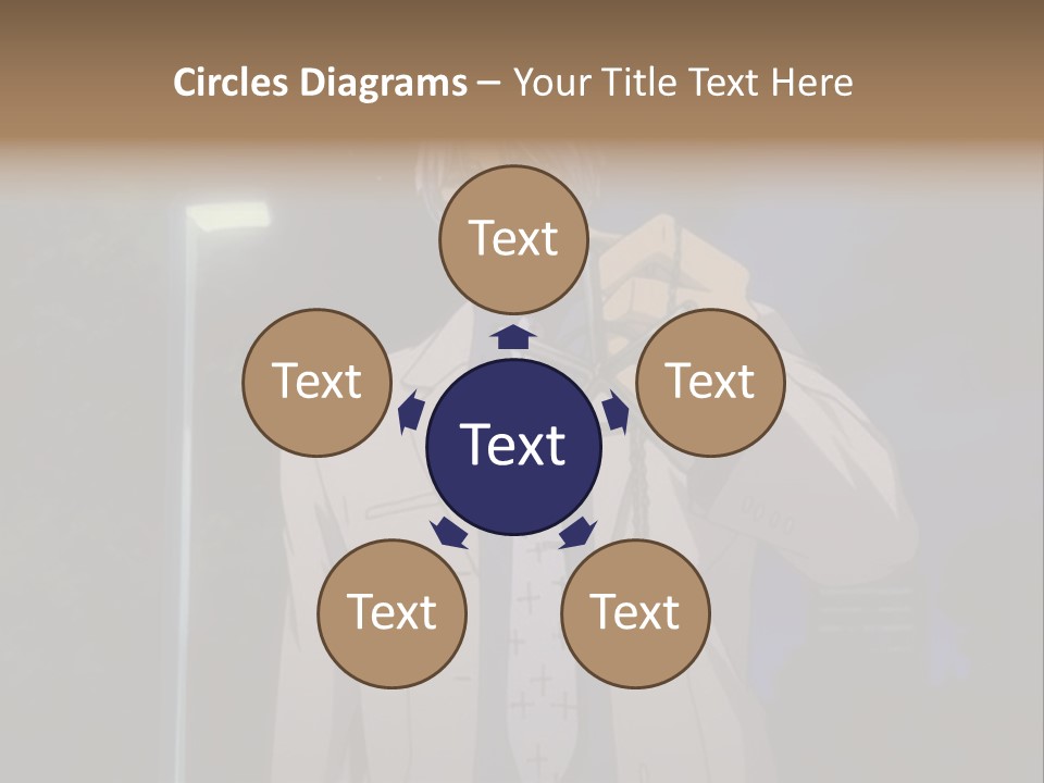 A Man Holding A Pair Of Scissors In His Hand PowerPoint Template