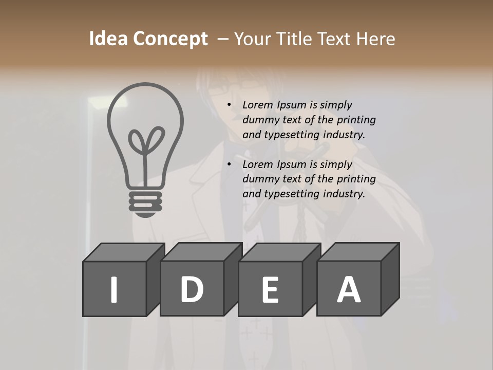 A Man Holding A Pair Of Scissors In His Hand PowerPoint Template