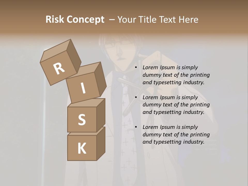 A Man Holding A Pair Of Scissors In His Hand PowerPoint Template