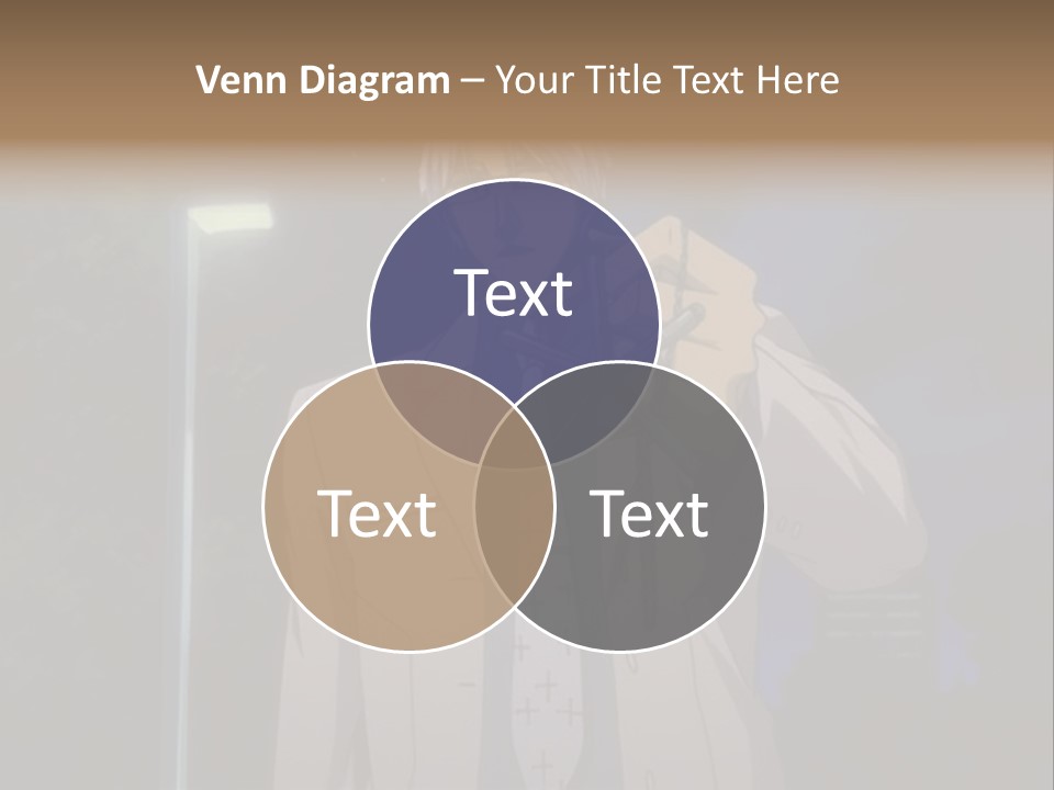 A Man Holding A Pair Of Scissors In His Hand PowerPoint Template