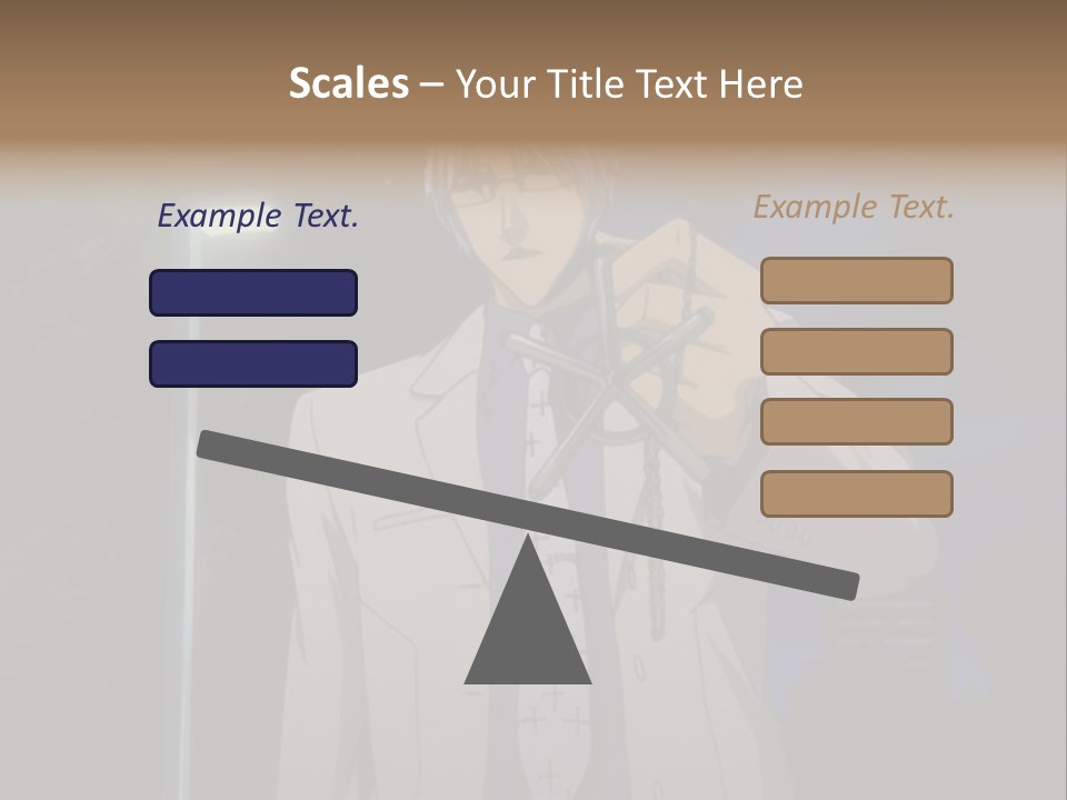 A Man Holding A Pair Of Scissors In His Hand PowerPoint Template