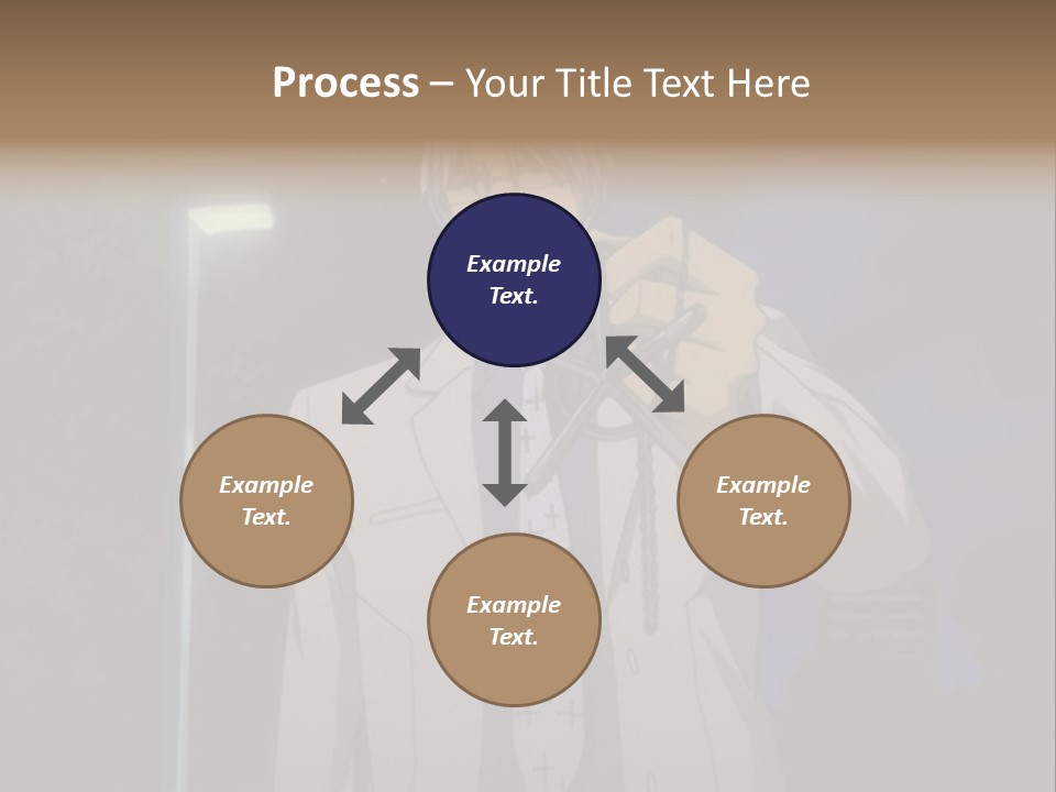 A Man Holding A Pair Of Scissors In His Hand PowerPoint Template