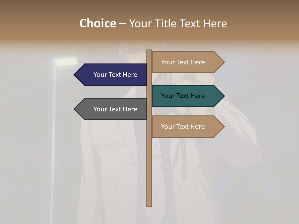 A Man Holding A Pair Of Scissors In His Hand PowerPoint Template