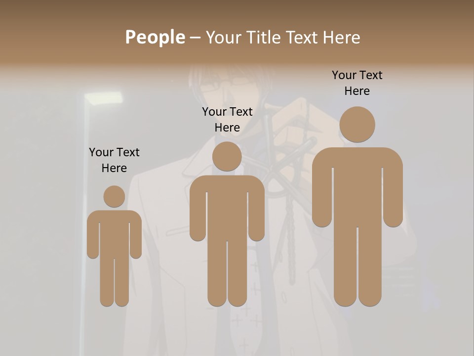 A Man Holding A Pair Of Scissors In His Hand PowerPoint Template