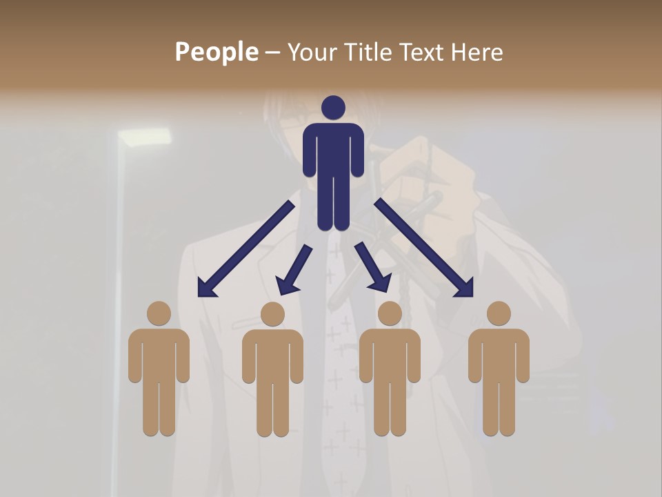 A Man Holding A Pair Of Scissors In His Hand PowerPoint Template