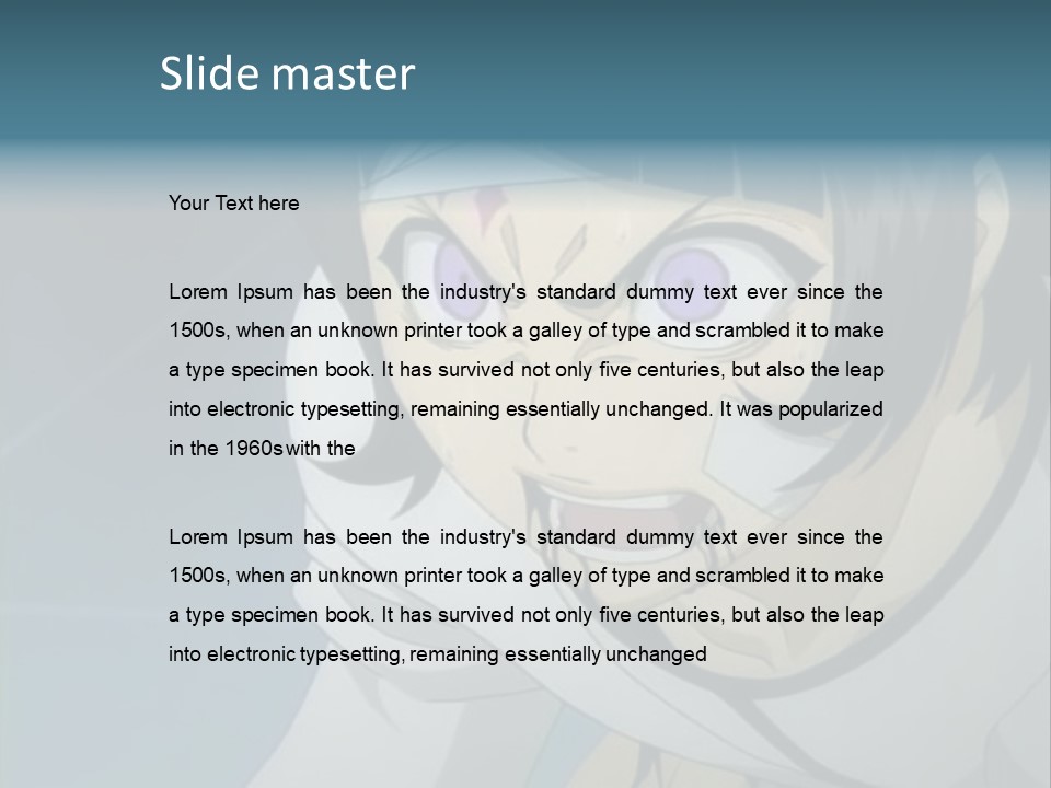 A Person With Purple Eyes And A White Shirt PowerPoint Template