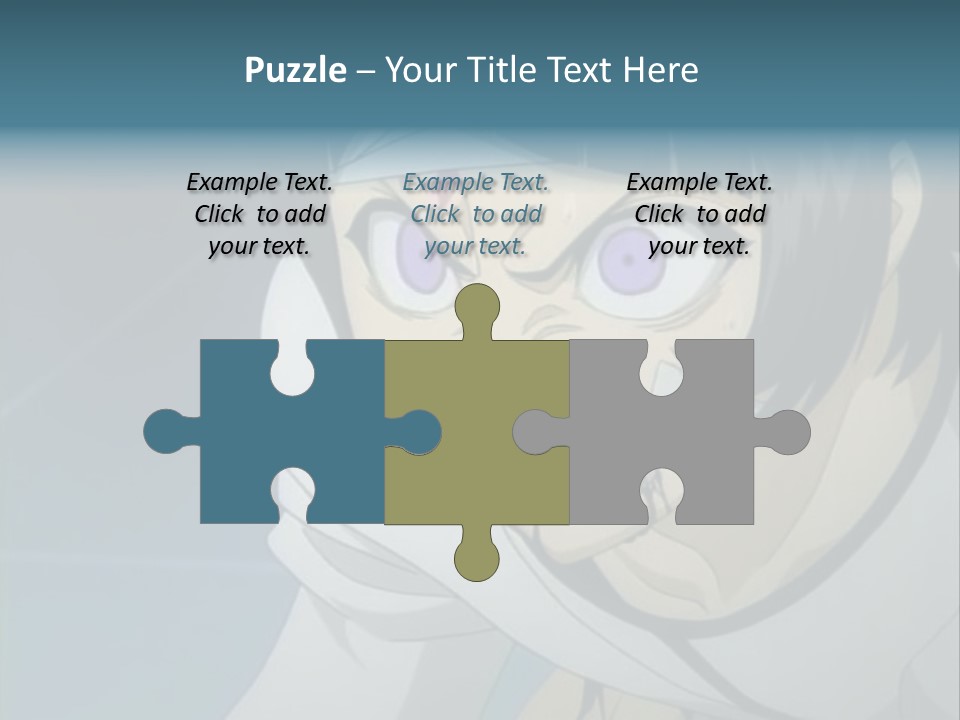 A Person With Purple Eyes And A White Shirt PowerPoint Template