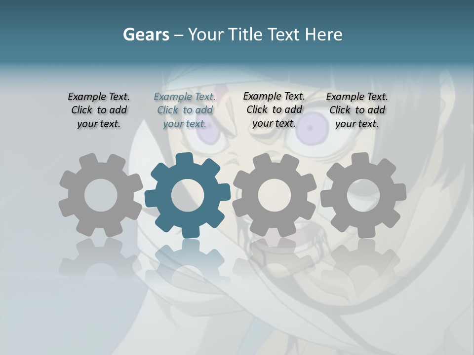 A Person With Purple Eyes And A White Shirt PowerPoint Template