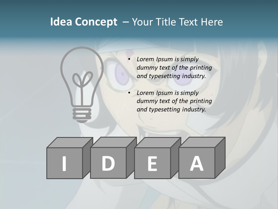 A Person With Purple Eyes And A White Shirt PowerPoint Template