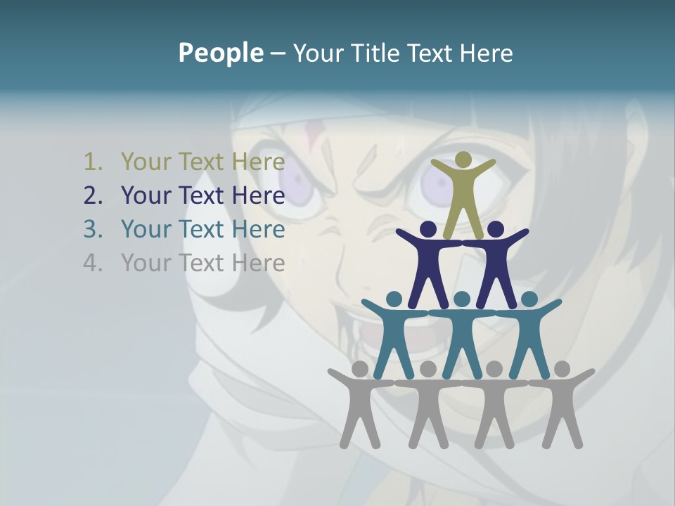 A Person With Purple Eyes And A White Shirt PowerPoint Template