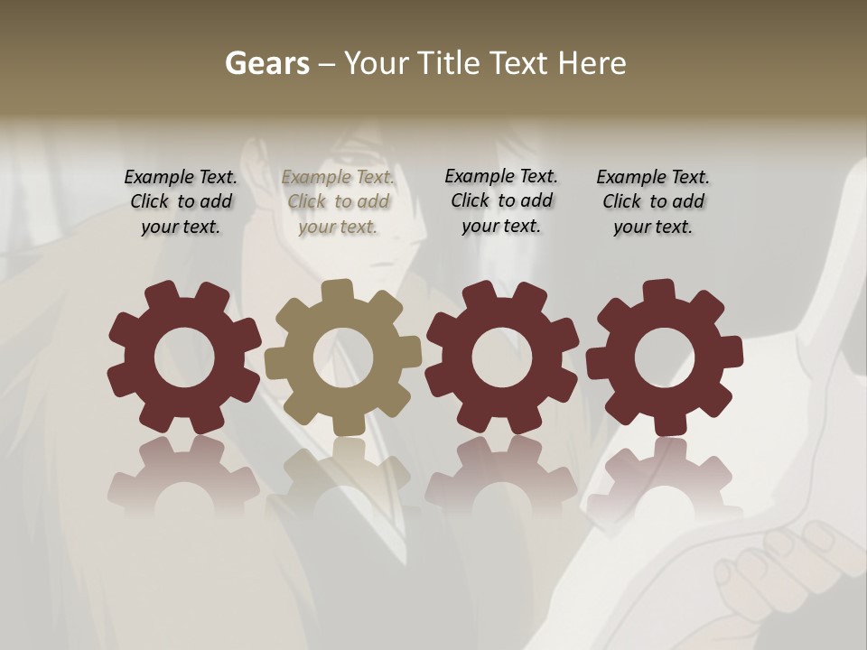 A Man With Red Hair Holding A White Object PowerPoint Template