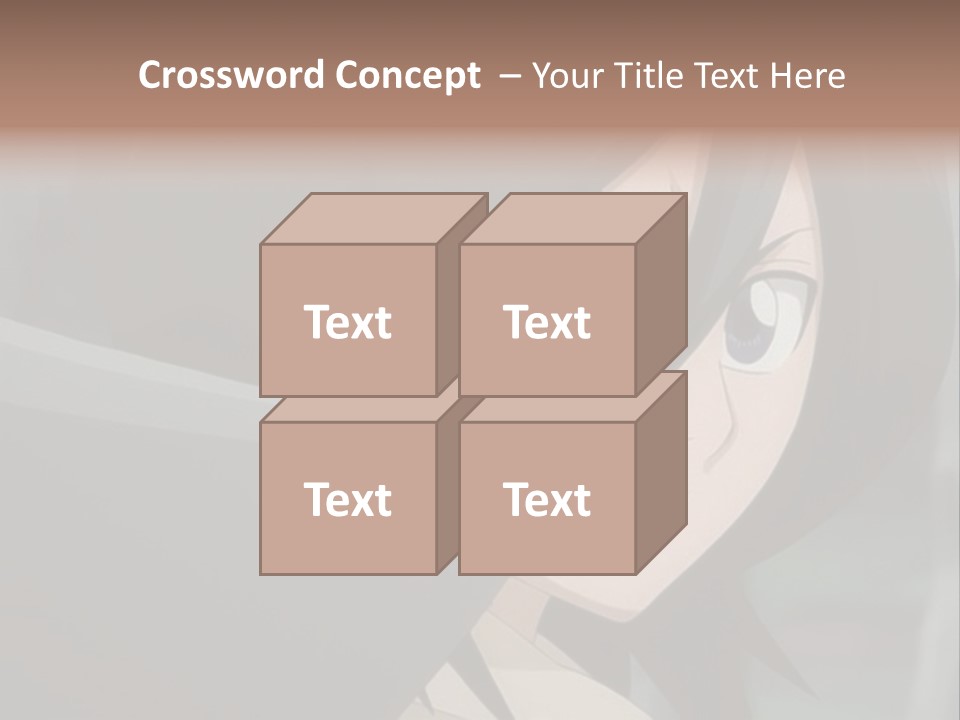 A Woman With Black Hair And Blue Eyes Is Looking At The Camera PowerPoint Template