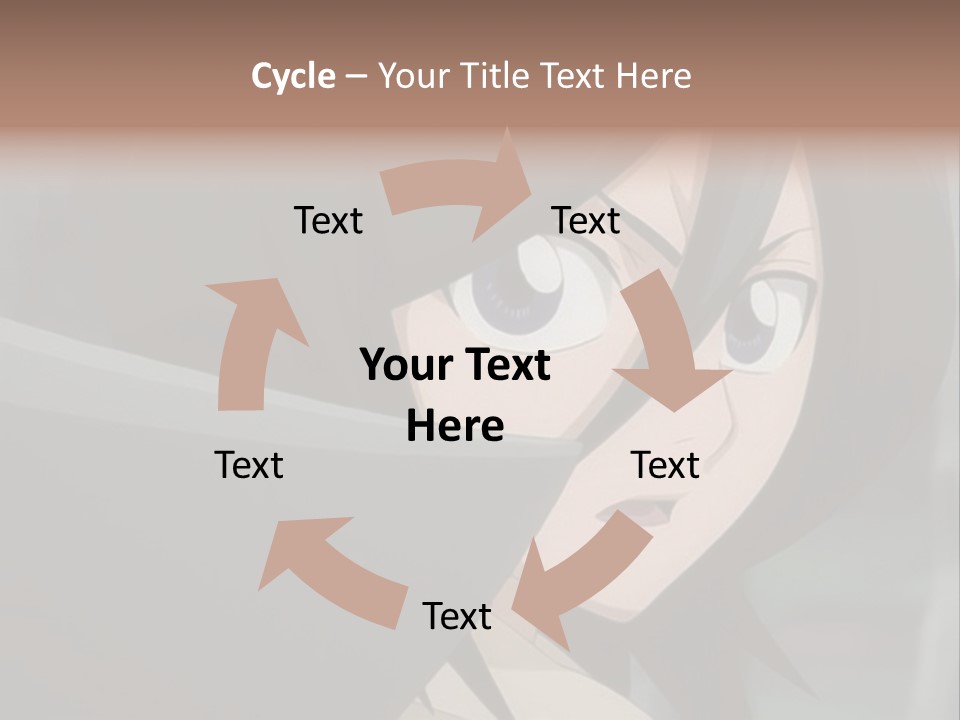 A Woman With Black Hair And Blue Eyes Is Looking At The Camera PowerPoint Template