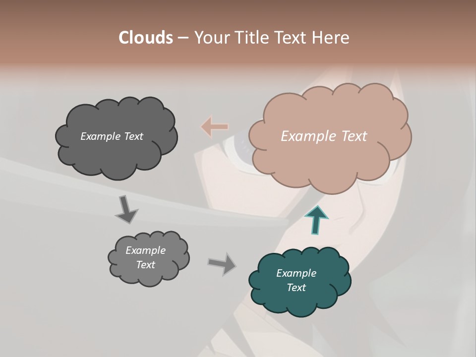 A Woman With Black Hair And Blue Eyes Is Looking At The Camera PowerPoint Template