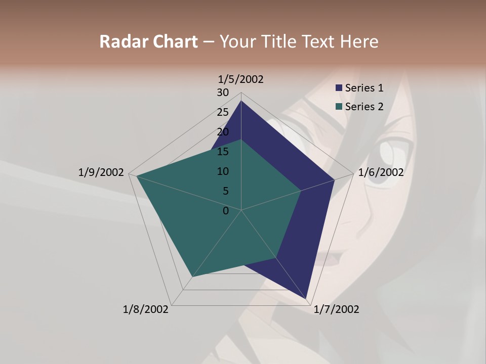 A Woman With Black Hair And Blue Eyes Is Looking At The Camera PowerPoint Template
